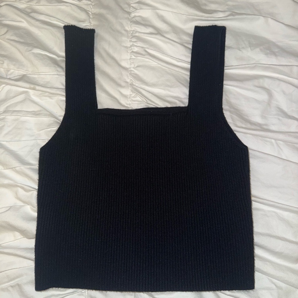 SHEIN Black Square Neck Tank Top